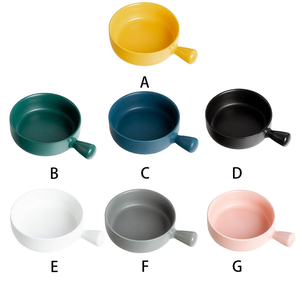 Керамическая салатница с ручкой, однотонная, очаровательная, моющаяся, милая, для дома, завтрака, ужина, супа, фруктов, столовая посуда