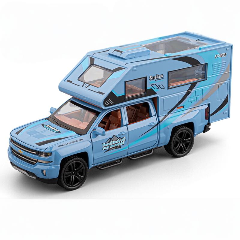 1:32 Chevrolet Blazer Chalet 1976 Кемпинг RV Литой Металлический Модель Симуляция Звука и Света Детская Игрушка Коллекция Подарки Для Мальчиков