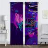 Vaporwave Cybernetic Art Curtains for Living Room Curtain Tulle for Bedroom Partition Shades Halloween Decoration Kitchen Camera