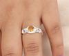 Round Citrine Gemstone 925 Sterling Silver Jewelry For Women Gift Promise Ring CZR-6-3
