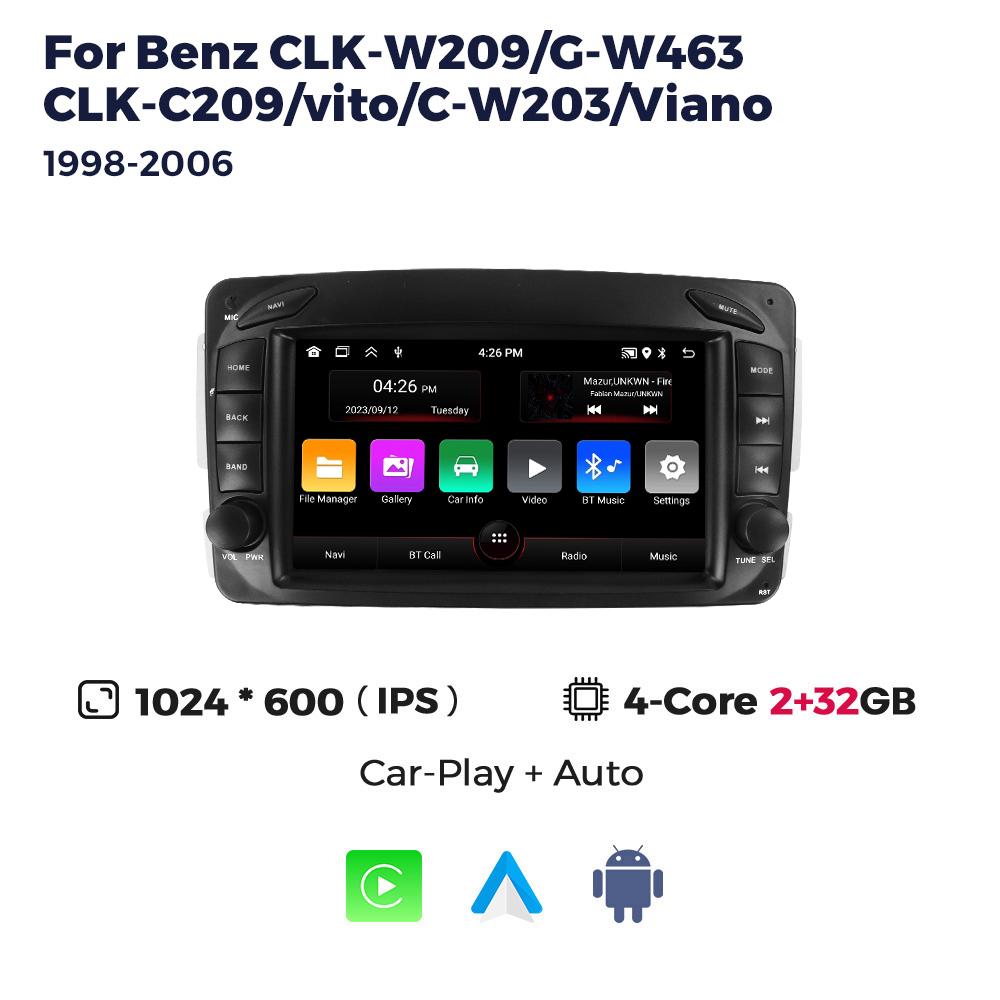 7" Android автомобильное радио для Mercedes Benz CLK W209 C209 W168 W203 W463 Vito Viano 1998-2006 GPS Carplay Auto Smart Systems