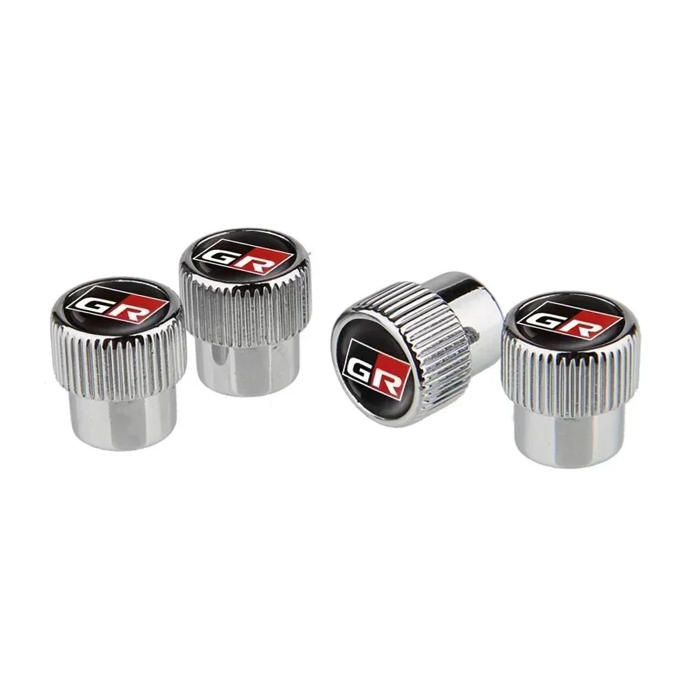 4pcs Car Wheel Tire Valve Caps Dustproof For Toyota GR Sport Gazoo Corolla Camry Tacoma Hilux Aqua CHR Avensis Prius Rav4 Yaris