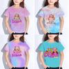 Футболки с изображением Дианы и Ромы для девочек, летние милые детские повседневные футболки с коротким рукавом и рисунком из мультфильмов, быстросохнущие футболки, детский топ