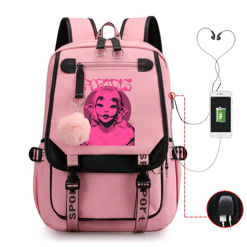 Football Printed Student Backpack Multifunctional Usb Interface Large Capacity Leisure Travel Backpack