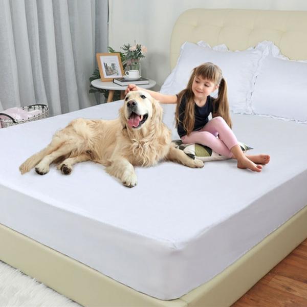 100% водонепроницаемая хлопковая простыня с резинками. Нескользящие регулируемые наматрасники для односпальной двуспальной кровати размера «king-size», 150/180/200 см.