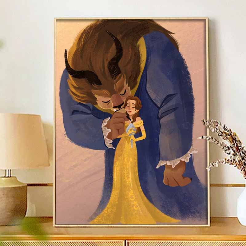 Disney Набор для алмазной мозаики «Красавица и Чудовище», 5D DIY, для домашнего декора и любителей рукоделия, идеальный подарок, красиво оформленный, Чудовище и Белль