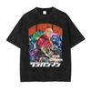 Anime Saitama T-shirts One Punch Man T Shirt Oversized Vintage Washed Streetwear Genos Tatsumaki T-shirt for Man 100% Cotton Unisex