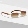Punk Rimless Rectangle Sunglasses Men Fashion Vintage Trendy Small Frame Sun Glasses Frameless Eyewear UV 400