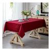 BHOMTY Polyester Tablecloth, Rectangular, Suitable for Home, Hotel, Wedding, Party, Etc., Machine Washable, Wine Red, 140*220cm