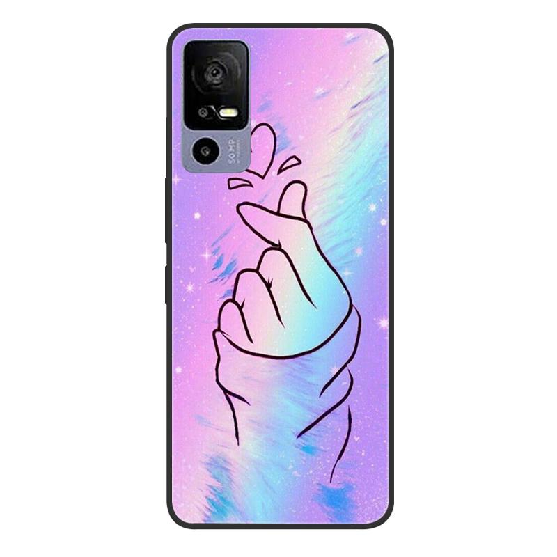 For TCL 40R 5G T771A Case Painted Soft Black Silicone Bumper Phone Cover for TCL 40 R 5G 6.6" Case TCL40R 40R Etui Coque Fundas