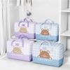 Cute Little Bear PatternFoldable Quilt Storage Box with Dustproof Bag Large Capacity Quilt Storage Bag Non-woven Wardrobe Space Saving Bag