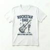 Rockstar Dad T-Shirt Father's Day Gift for Musician Guitar Lover Dad Tee