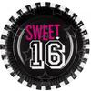 Бумажные круглые тарелки для вечеринки Sweet Sixteen