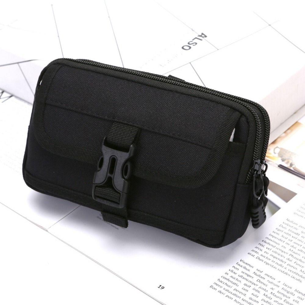 Double Layer Mobile Phone Bags Nylon Colth Phone Purse Belt Waist Bag Phone Accessories