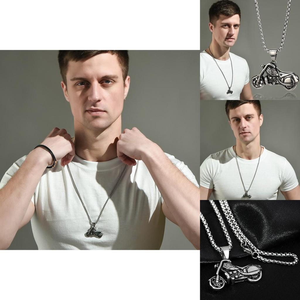 Stylish Motorcycle Pendant Necklace For Men And Women In Trendy Hip Hop Design