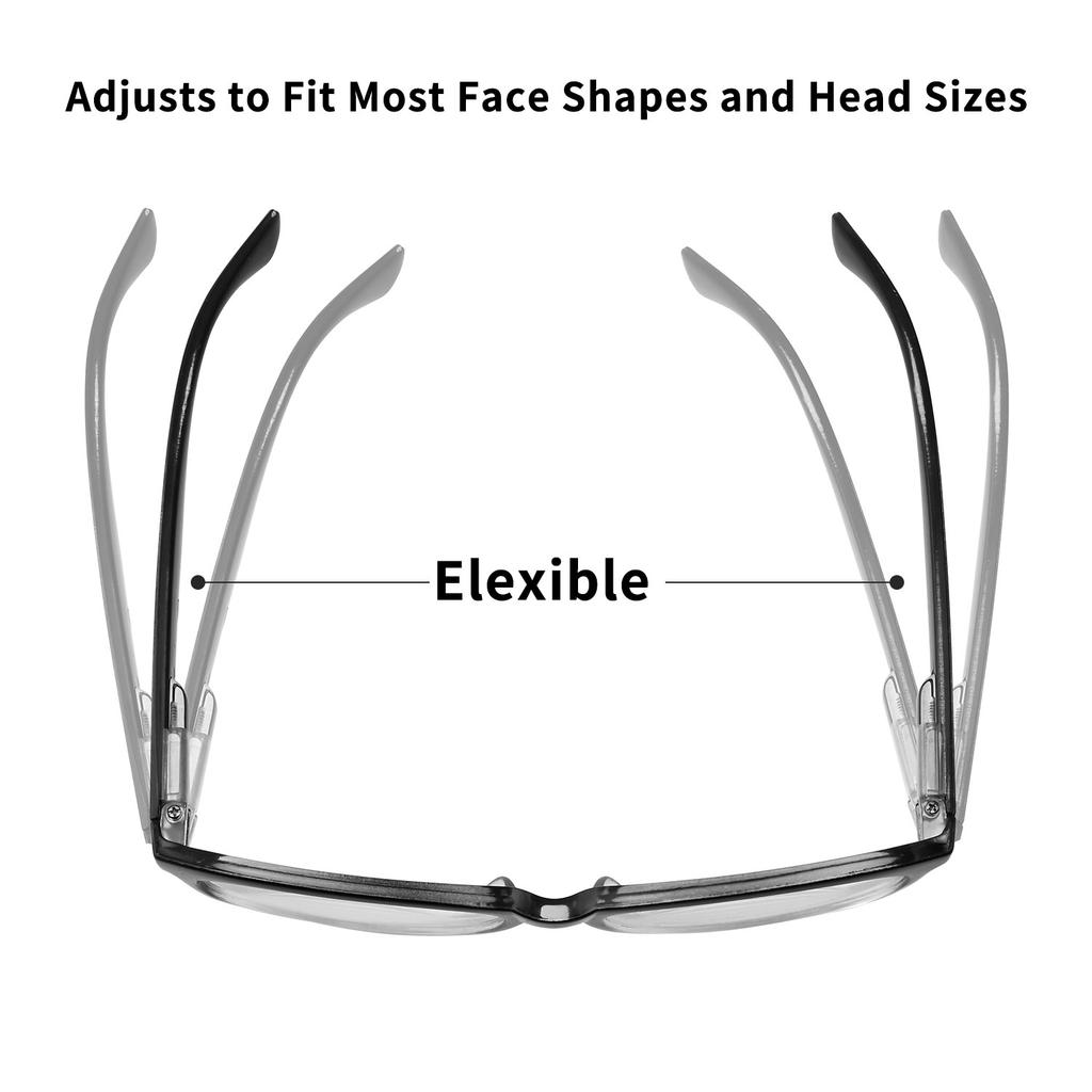 7PCS Auto-focus Reading Glasses with Black Gradient Frames Unisex Design Ideal for Computer Use – the Perfect Gift Choice