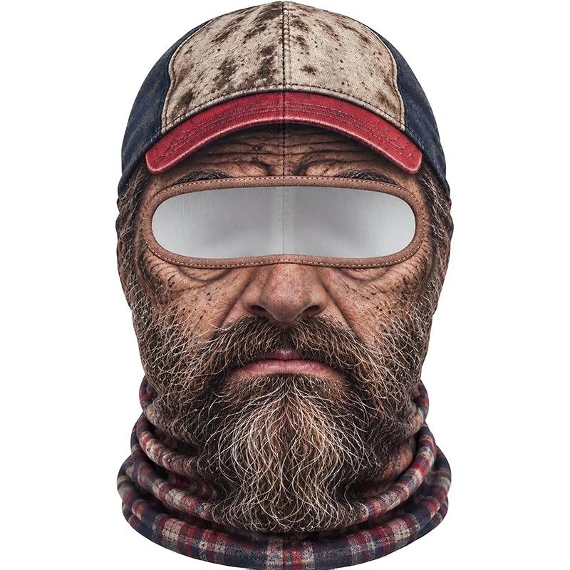Halloween Funny Old Man Ski Mask Realistic Face Balaclava 3D Print Winter Neck Coverage Skiing Outdoor Parties
