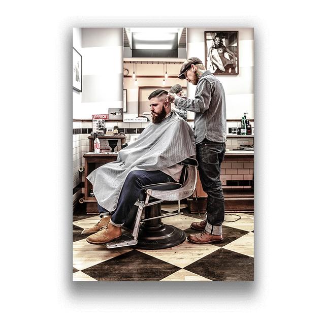 Винтажный набор холстов для парикмахерской - Трио современных эстетичных принтов для украшения салона