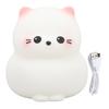 Cute Cat Night Light USB Rechargeable 3 Brightness Switch Tap Control Silicone Nursery Light for