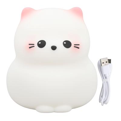 Милый ночник в виде кошки, USB-перезаряжаемый, 3 уровня яркости, сенсорное управление, силиконовый ночник для детской