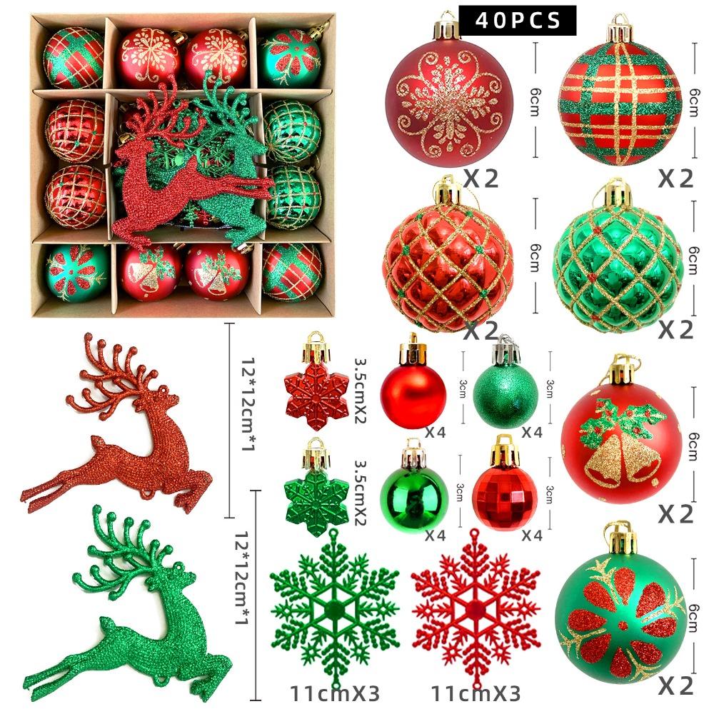 Colored Elk Christmas Tree Ornament Plastic Ball Xmas Tree Hanging New Christmas Decorations