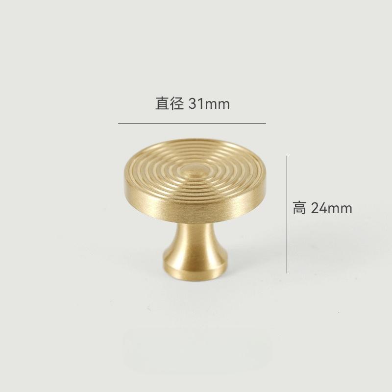Knurled Solid Brass Furniture Handles Golden Handles for Wardrobe and Drawer Opulent Hardware Finishes Kitchen Cabinet Handles