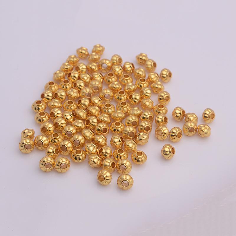 Gold Plated Pumpkin Beads: DIY Handmade Weaving & Jewelry Spacer Beads for Lanterns