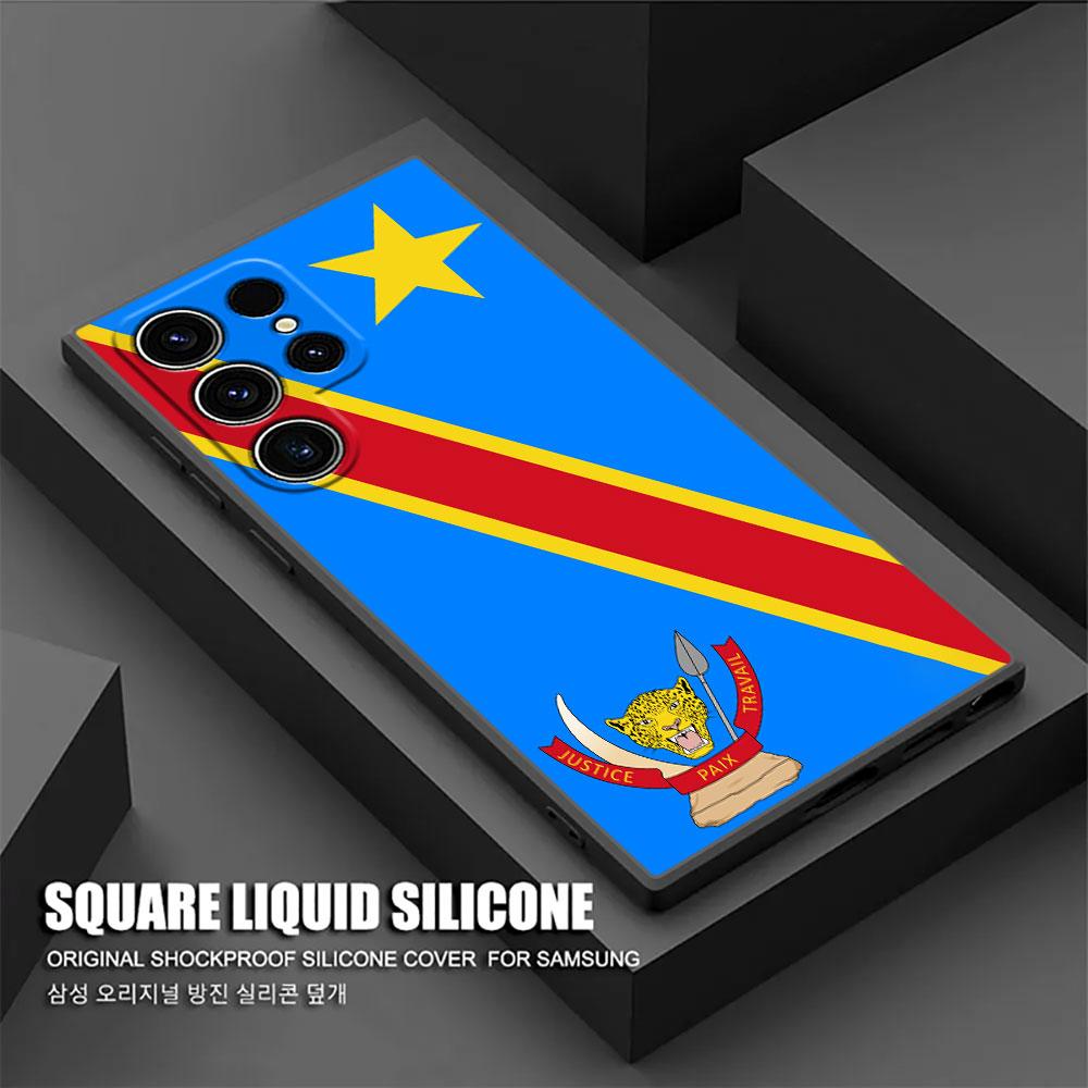 Congo Democratic Republic Flag S26Ultra Case For Samsung Galaxy S26 S25 S24 S23 S20 S21 FE S22 Ultra Plus Cases Soft Phone Cover