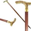 Embossed Brass Handle Walking Stick