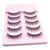 Yousheng 5Pairs False Eyelashes Natural Stylish Eyeliner Effect Cross Makeup Extensions Eye Lashes for Daily Life