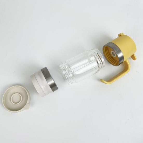 Стеклянная бутылка для медового сиропа, пищевая, без BPA, герметичная стеклянная банка для меда, бутылка для хранения сиропа с ручкой