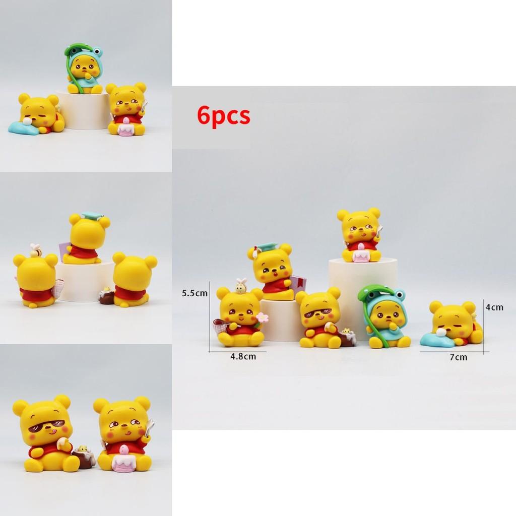 Charming Pooh Bear Pvc Figurine Set Perfect Birthday Gift For Kids And Collectors