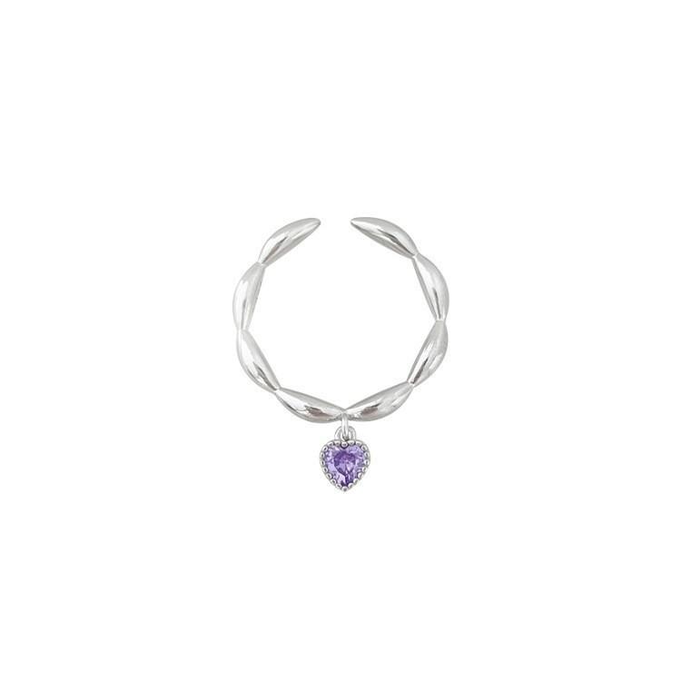 S925 Versatile Silver Heart Ring With Dazzling Zircon Stones For Occasions Special