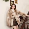 Sancai Women's Faux Fur Round Neck Coat