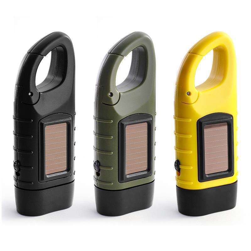 Rechargeable For Fishing Boating Hiking Survival Gear Power Bank Solar Flashlight Emergency Hand Crank Dynamo Led Flashlight