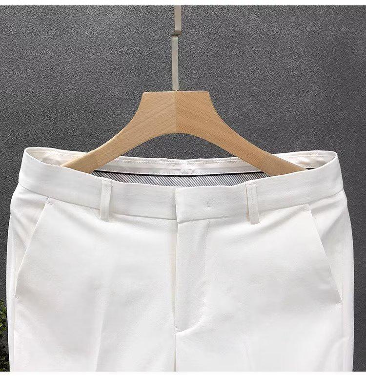 Мужские повседневные летние белые шорты - свободный крой, модный 5-точечный дизайн