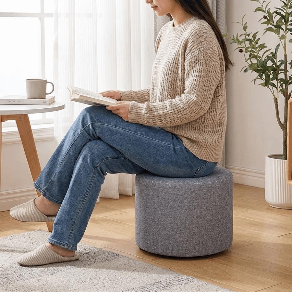 Portable Sitting Pier Soft Foot Stool Space Saving Vanity Stool Bedroom