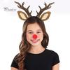 Рождественская повязка на голову, повязка на голову из рогов оленя для женщин, праздничные аксессуары для волос, плюшевый олененок, уши, рождественский костюм, аксессуар, подарок