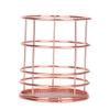 2Pcs Rose Gold Pen Holder Stainless Steel Storage Container Desktop Storage Box  Makeup Organizer