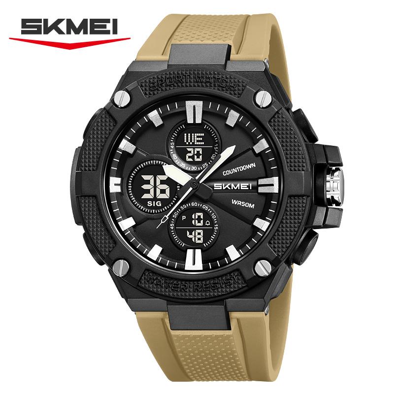 SKMEI 2604 Military Sport Digital Watch for Men Waterproof LED Light Dual Time Chronograph Countdown Stopwatch Reloj Hombre
