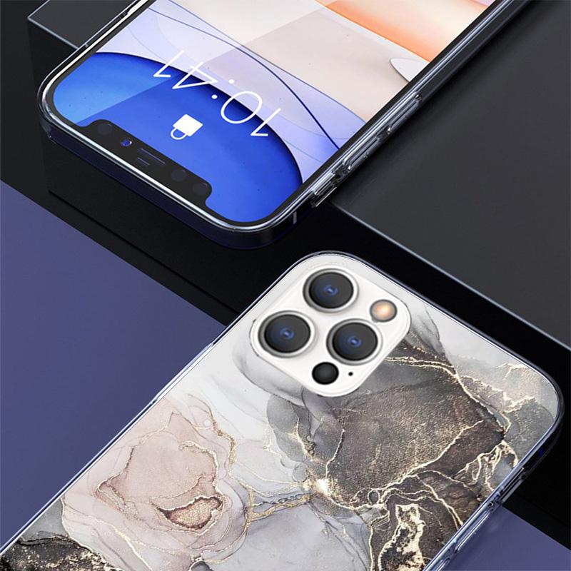 Модный Золотой Розовый Геометрический Мраморный Чехол Для Телефона Для iPhone 17 Air 16 Pro Max 16E 15 + 14 Plus 11 12 13 Mini 7 8 SE Подарок Печатный Чехол