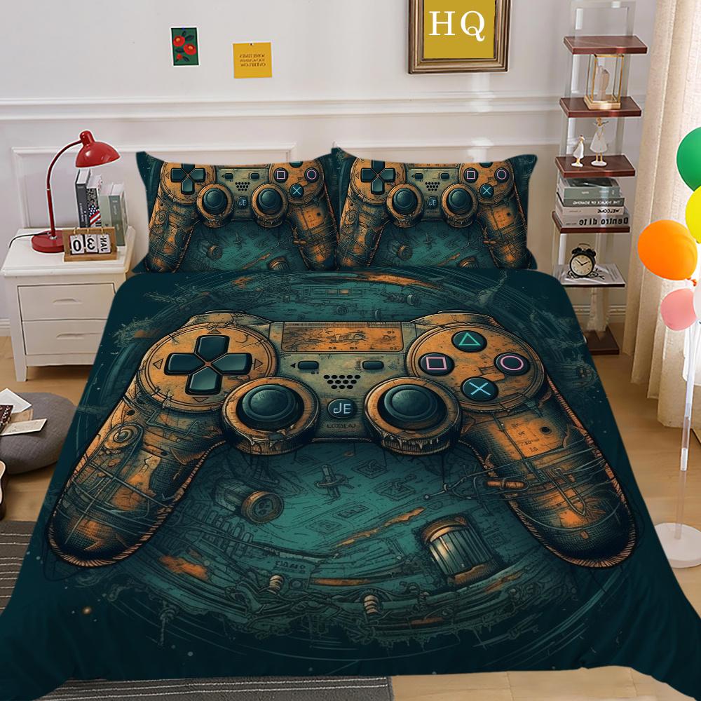 Комплект пододеяльников с 3D игровой консолью и принтом, домашнее постельное белье, односпальная кровать, одежда для мальчиков и детей, мягкий комплект постельного белья, чехол