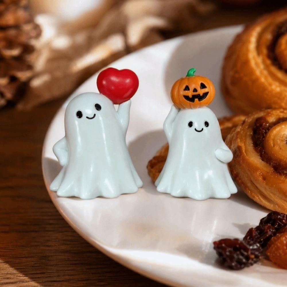 Creative Halloween Sculpture Pumpkin/Love Heart Ghost Figurine Ghost Statue TV Cabinet