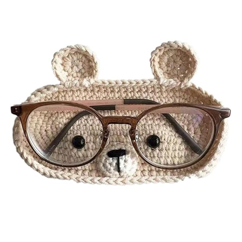 Вязаный крючком держатель для очков – Держатель для очков для стола и прикроватной тумбочки – Милый чехол и органайзер для очков