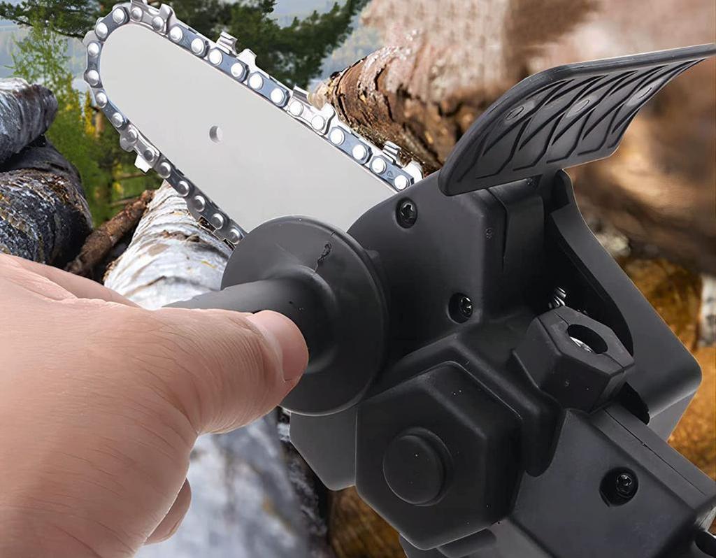 4-дюймовая насадка для бензопилы, кронштейн для ручной бензопилы, совместимый с электрической дрелью 1/4–1/2 дюйма для обрезки ветвей деревьев, резки древесины