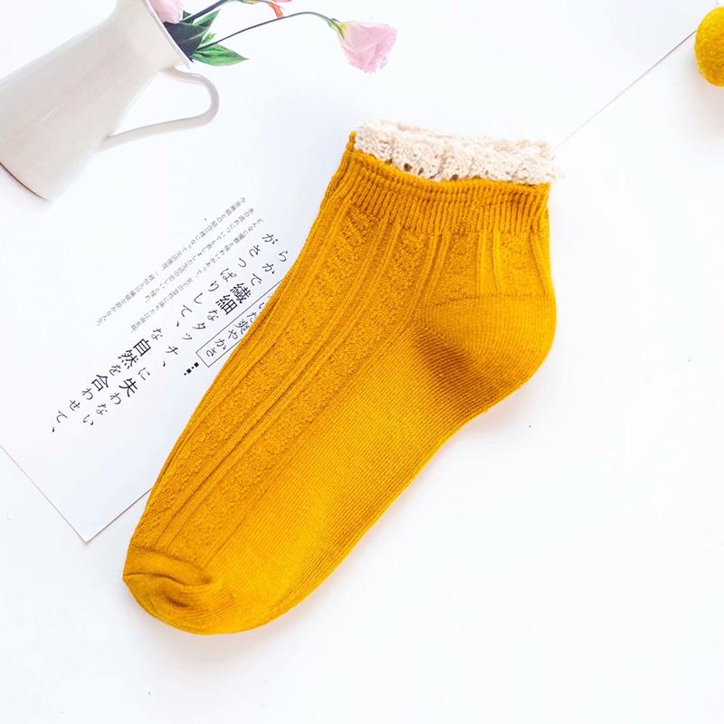 Корейские милые носки для женщин с кружевными оборками, мягкие хлопковые носки для пар студентов
