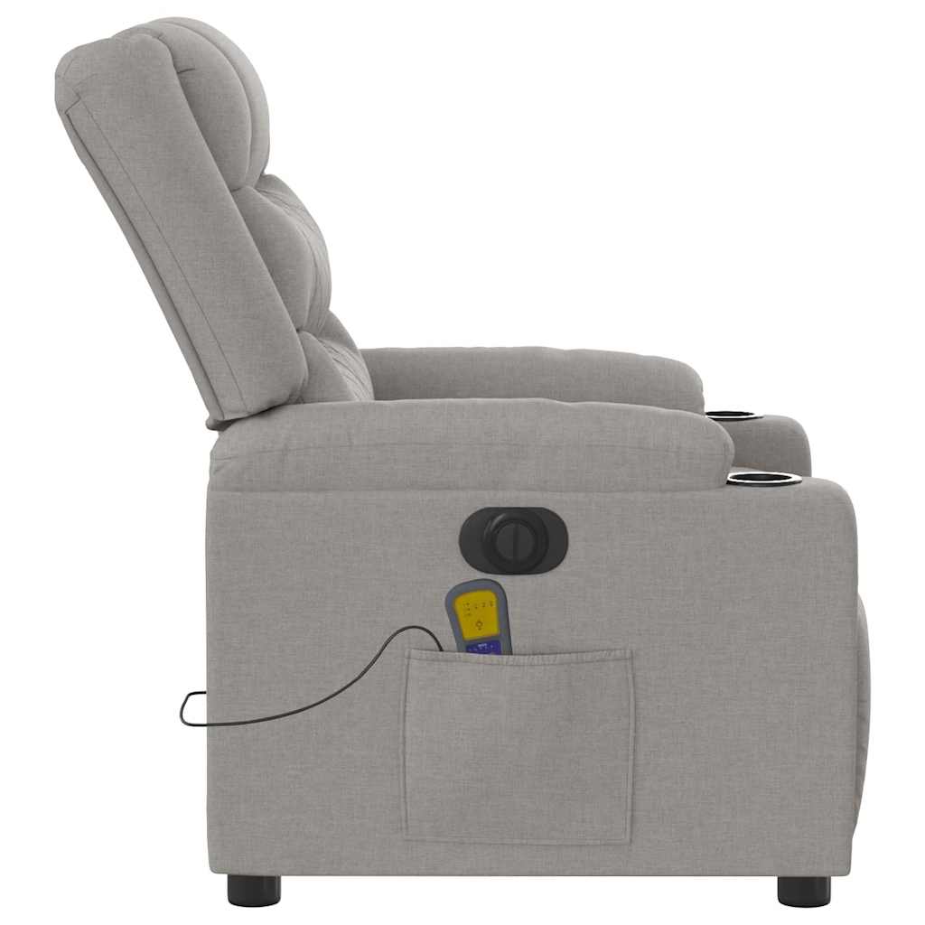 Electric Massage Recliner Cloud Grey Fabric