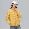 2024 осень и зима новый тонкий повседневный легкий пуховик женский воротник-стойка куртка большого размера 90 белый утиный пух прилив