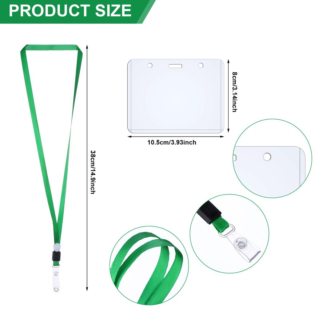 50 шт. прозрачный держатель для удостоверения личности с ремешком для отображения удостоверения личности пластик