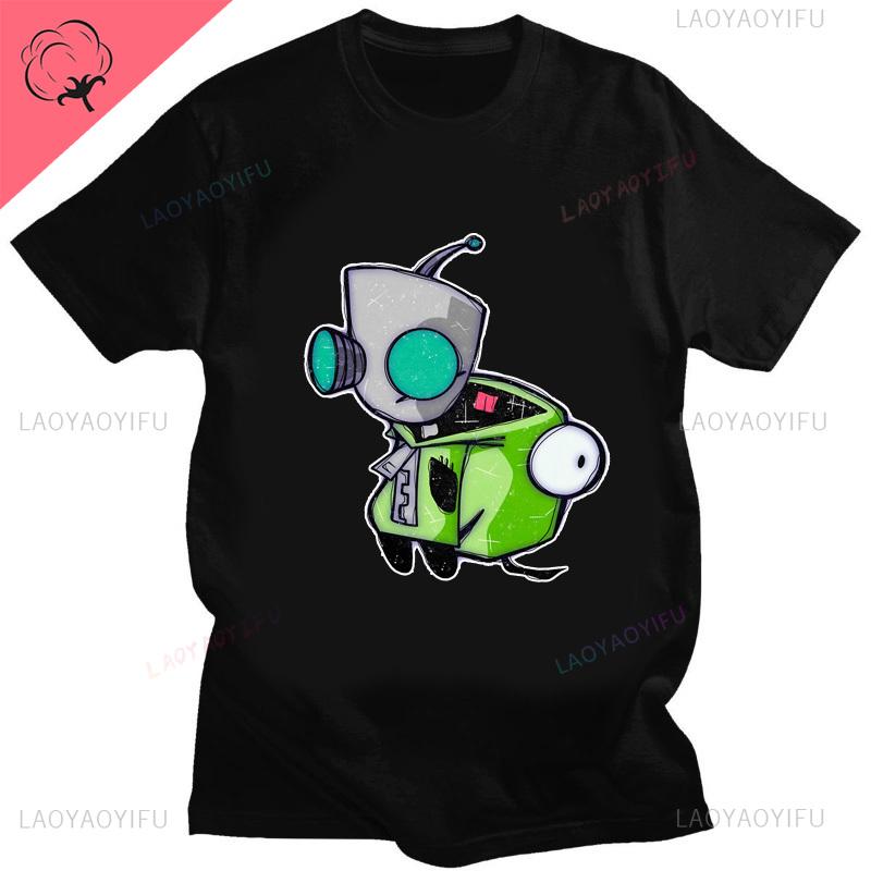 Kawaii Invader Zim Invader Gir Graphic T Shirt Zim Image Cartoon T Shirt Unisex Women Retro Tee Shirt Fashion Shirt Streetwear Tops